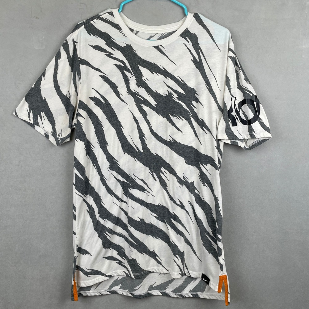 Nike KD Kevin Durant Dri-FIT Tiger Stripe Camo T-Shirt White Rare 820306-100 M